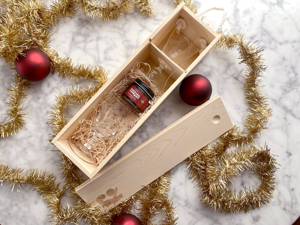 Gift Set - Squirrel Stash Box - Vintage glasses + Cocktail Cherries